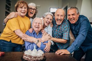 Older adults celebrating a birthday