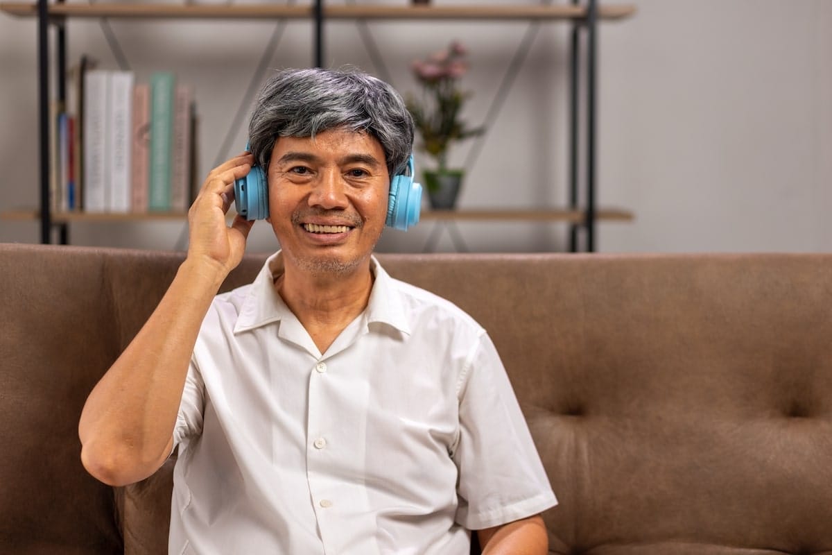 music headphones man - Rockbridge Oaks